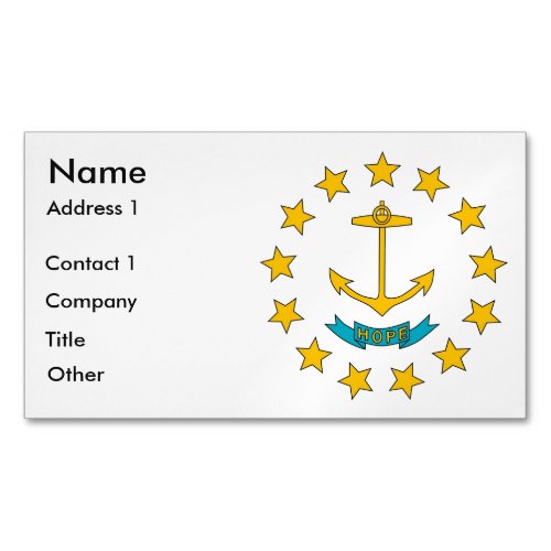 Business Card Magnet with Flag of Rhode Island