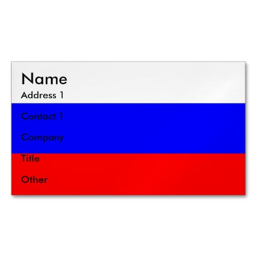 Business Card Magnet with Flag of Russia