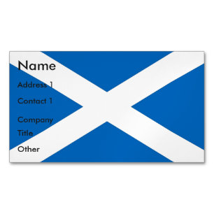 Business Card Magnet with Flag of Scotland, UK