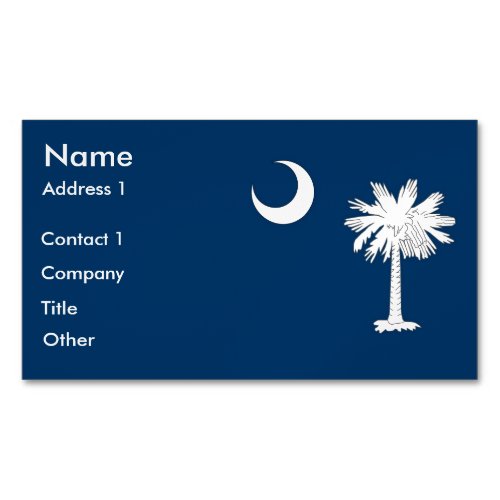 Business Card Magnet with Flag of South Carolina
