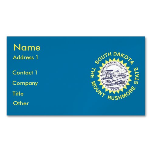 Business Card Magnet with Flag of South Dakota