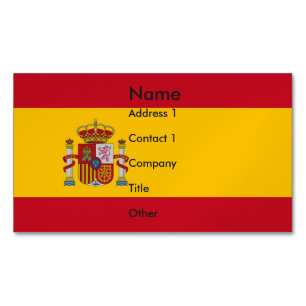 Business Card Magnet with Flag of Spain