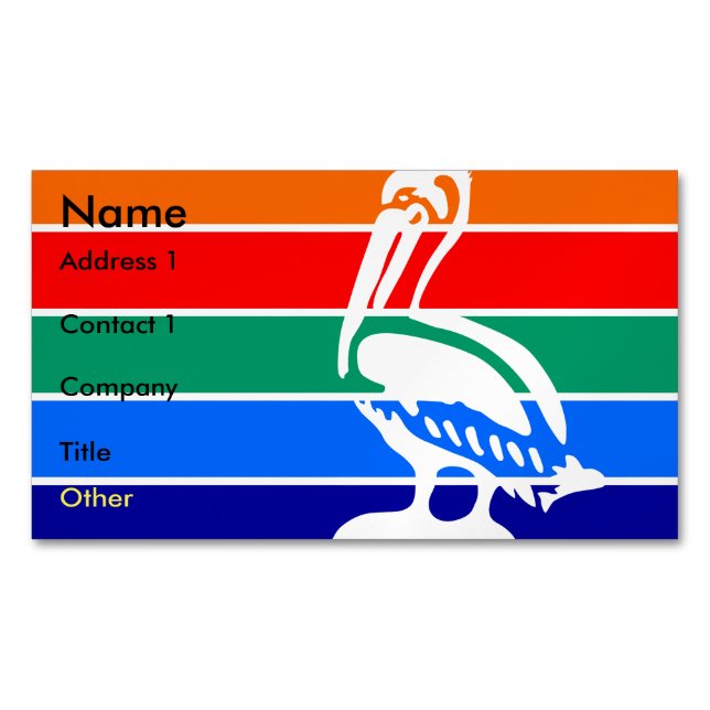 Business Card Magnet with Flag of St. Petersburg (Front)