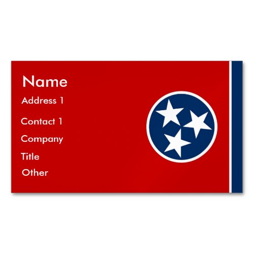 Business Card Magnet with Flag of Tennessee