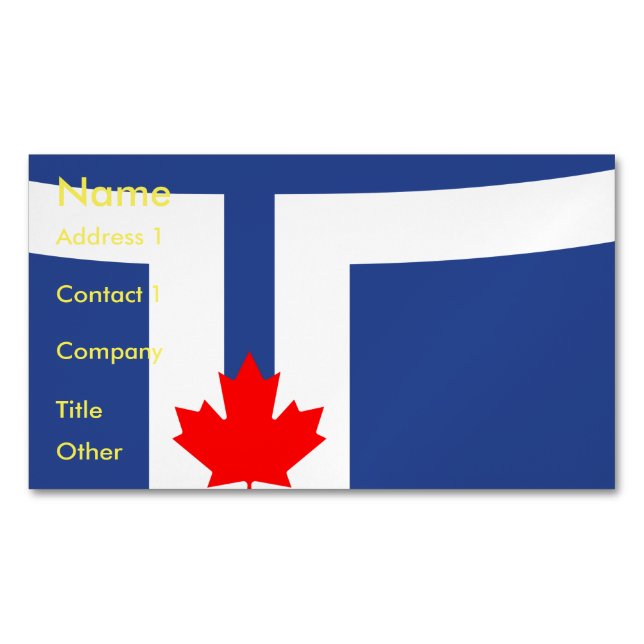 Business Card Magnet with Flag of Toronto (Front)