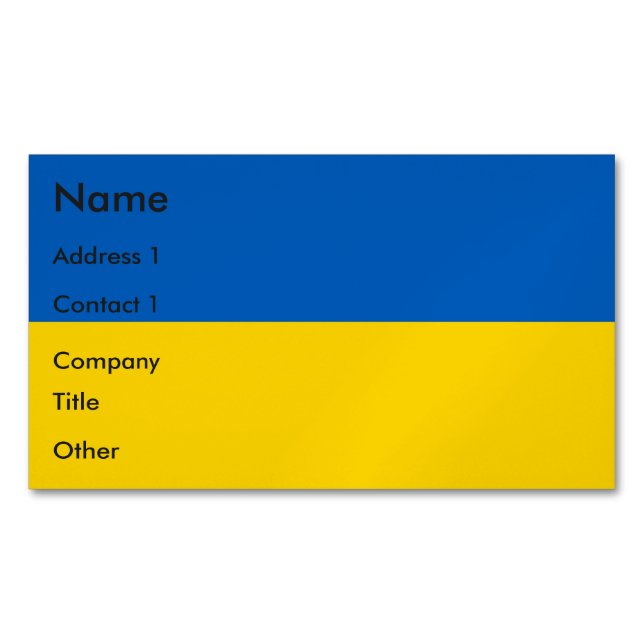 Business Card Magnet with Flag of Ukraine (Front)