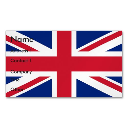 Business Card Magnet with Flag of United Kingdom