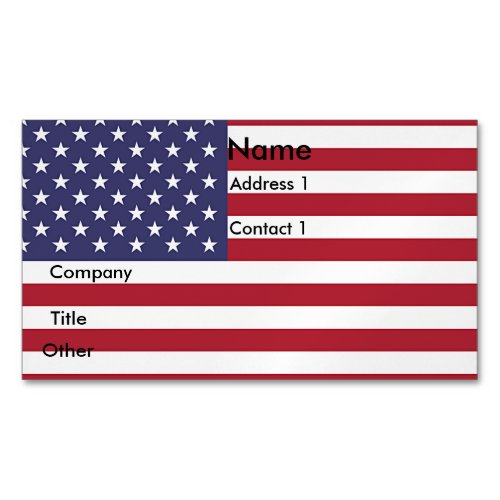 Business Card Magnet with Flag of USA