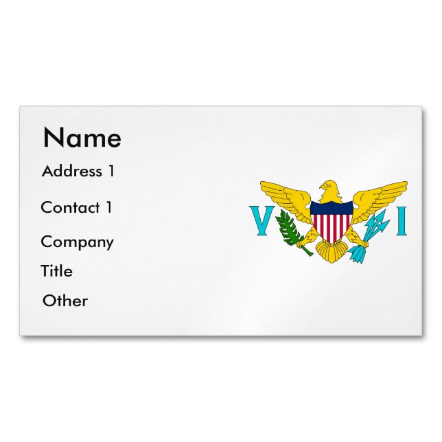 Business Card Magnet with Flag of Virgin Island (Front)