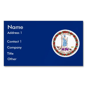 Business Card Magnet with Flag of Virginia, USA