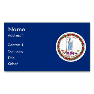 Business Card Magnet with Flag of Virginia, USA