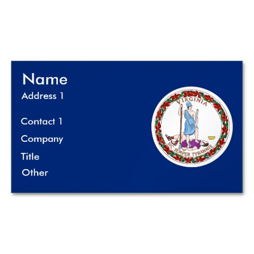 Business Card Magnet with Flag of Virginia USA