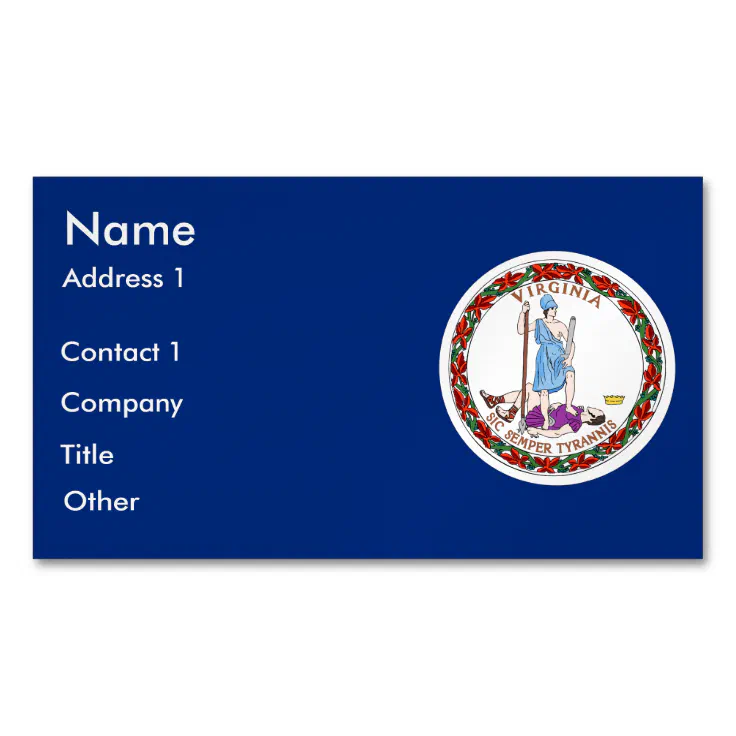 Business Card with Flag of Virginia, USA Zazzle