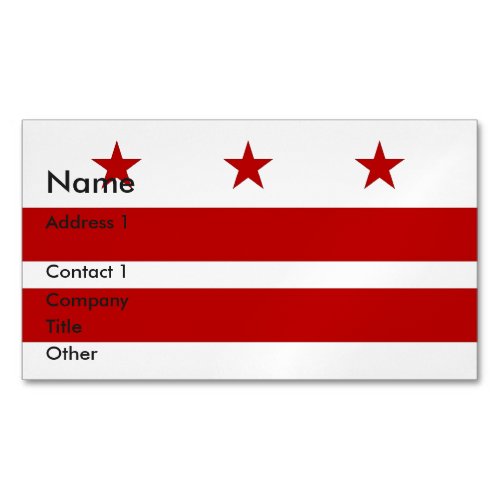 Business Card Magnet with Flag of Washington DC