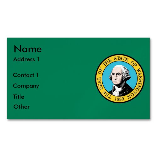 Business Card Magnet with Flag of Washington USA