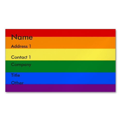 Business Card Magnet with Pride Flag of LGBT