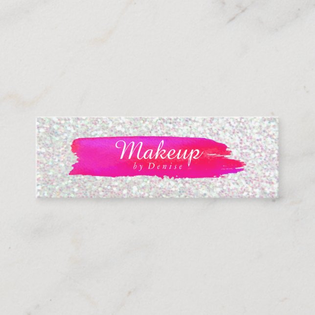 Business Card -  Makeup Brushstroke Iridescent (Front)