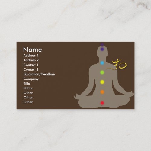 Business card, meditation and om symbol
