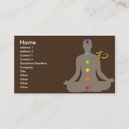 Customizable Business card, meditation and om symbol
