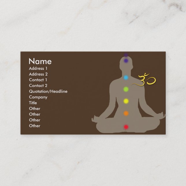 Business card, meditation and om symbol business card (Front)