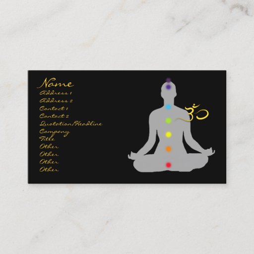 Customizable Business card, meditation and om symbol