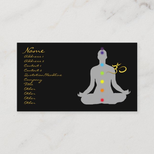 Business card, meditation and om symbol card (Front)