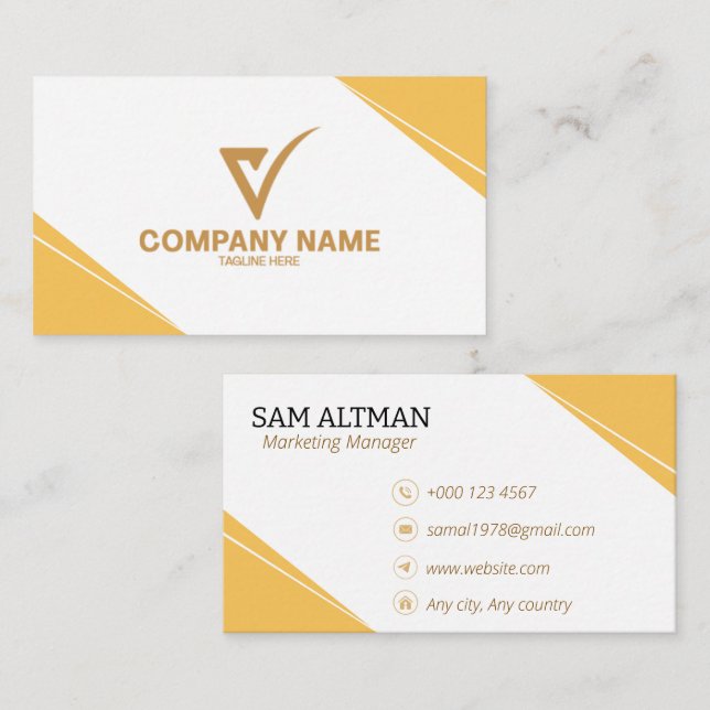 Business Card | Minimal Luxury Custom Name & Logo (Front/Back)