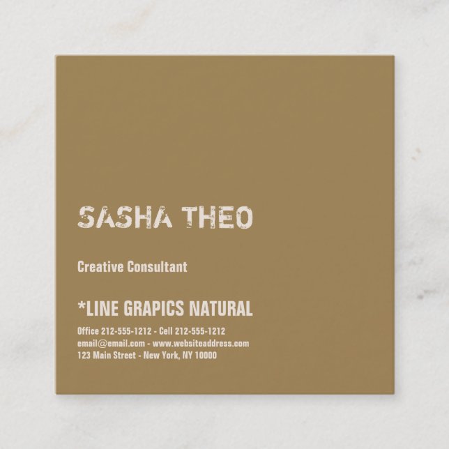 Business Card Minimalist Custom Template Kraft (Front)