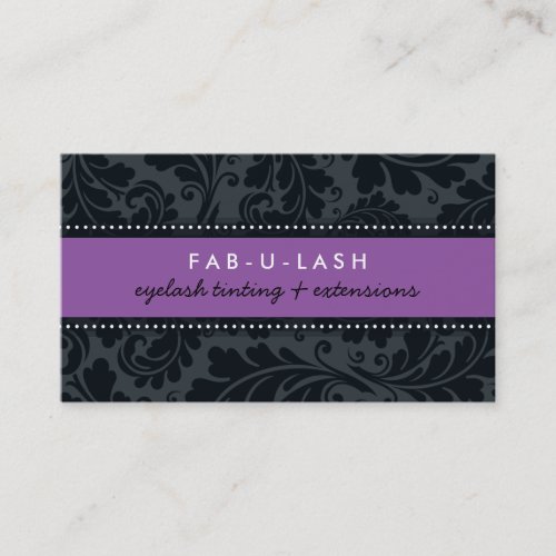 BUSINESS CARD modern bold flourish purple black