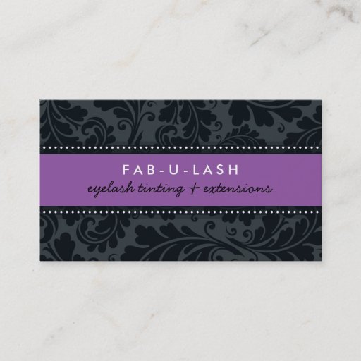Customizable BUSINESS CARD modern bold flourish purple black