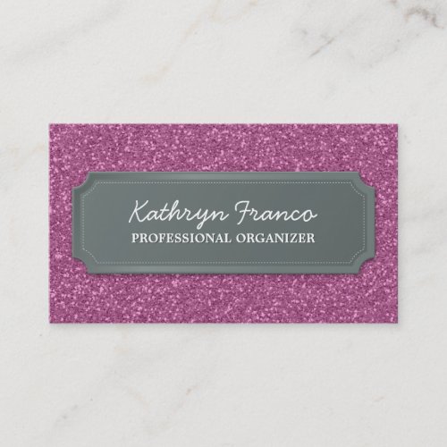 BUSINESS CARD modern bold sparkly pink glitter
