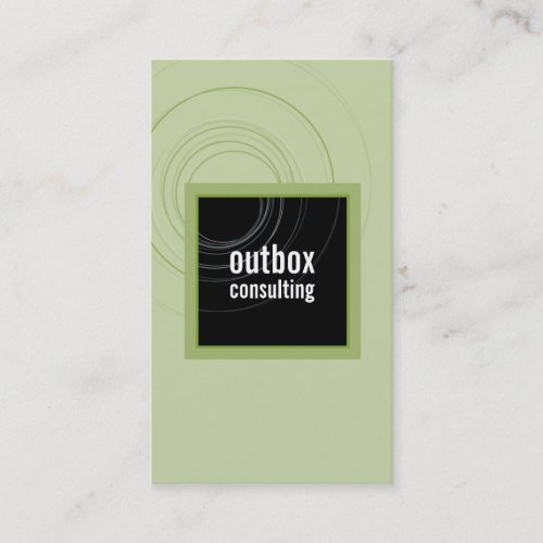 BUSINESS CARD modern box monogram black green