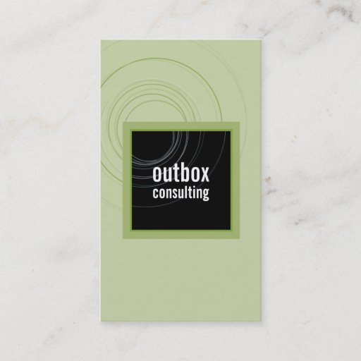 Customizable BUSINESS CARD modern box monogram black green