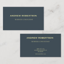Business Card | Modern Charcoal Grey and Gold