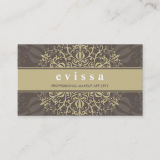 BUSINESS CARD modern elegant ornate gold brown