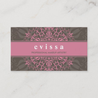 BUSINESS CARD modern elegant ornate pink brown