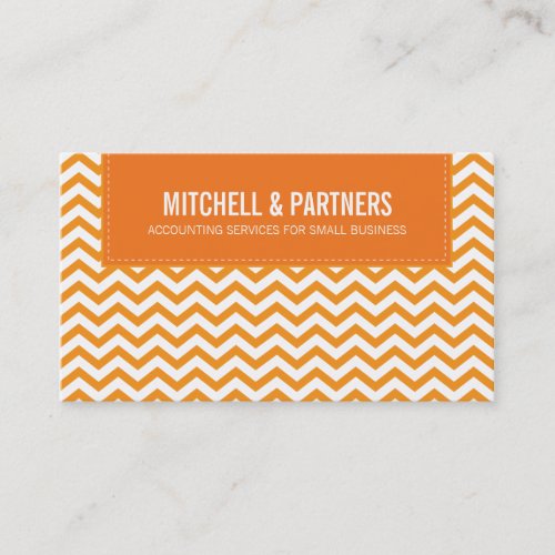 BUSINESS CARD modern fresh chevron orange
