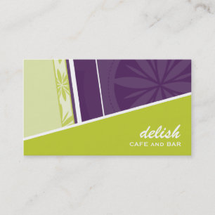 BUSINESS CARD modern funky angle lime purple