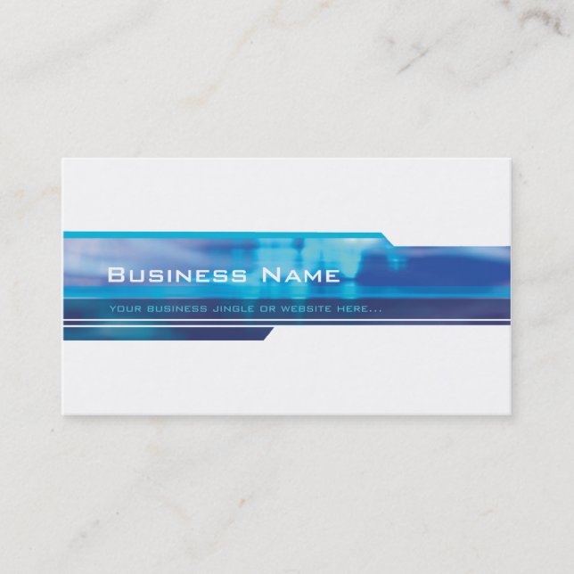 BUSINESS CARD modern futuristic trendy navy aqua (Front)