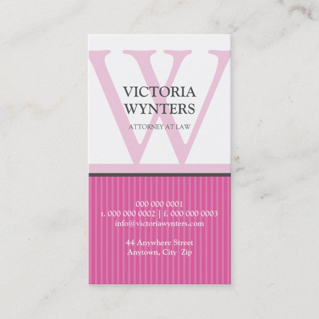 BUSINESS CARD modern initial monogram (Front)