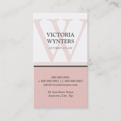 Customizable BUSINESS CARD modern initial monogram