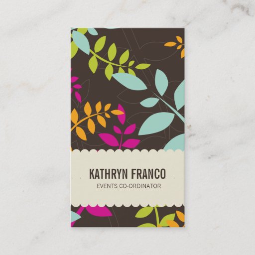 Customizable BUSINESS CARD :: modern leaves 2P