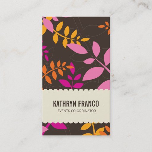 Customizable BUSINESS CARD :: modern leaves 6P