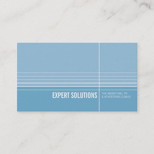 BUSINESS CARD modern minimal lines blue (Front)