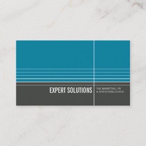 BUSINESS CARD modern minimal lines turquoise grey