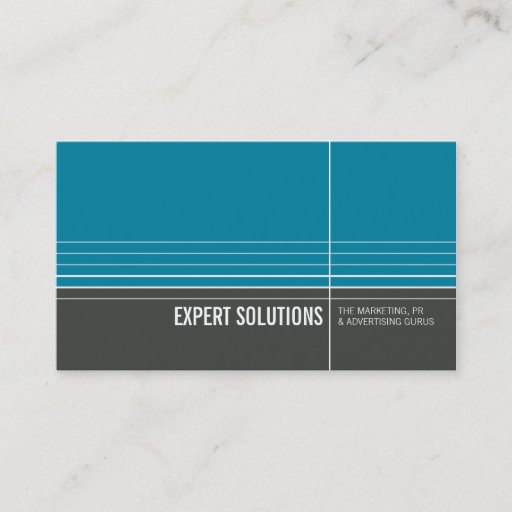 Customizable BUSINESS CARD modern minimal lines turquoise grey