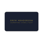 Business Card | Modern Navy Blue and Gold Design