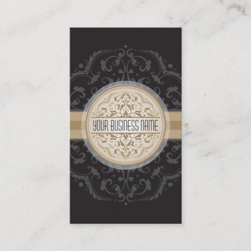 Customizable BUSINESS CARD modern oriental mandala black gold