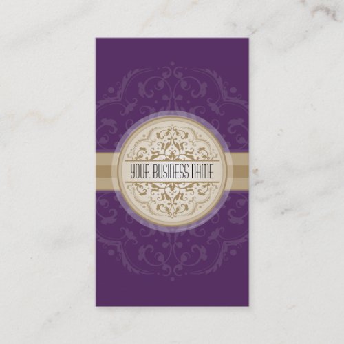 BUSINESS CARD modern oriental mandala purple gold