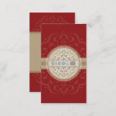 BUSINESS CARD modern oriental mandala red gold (Front/Back)